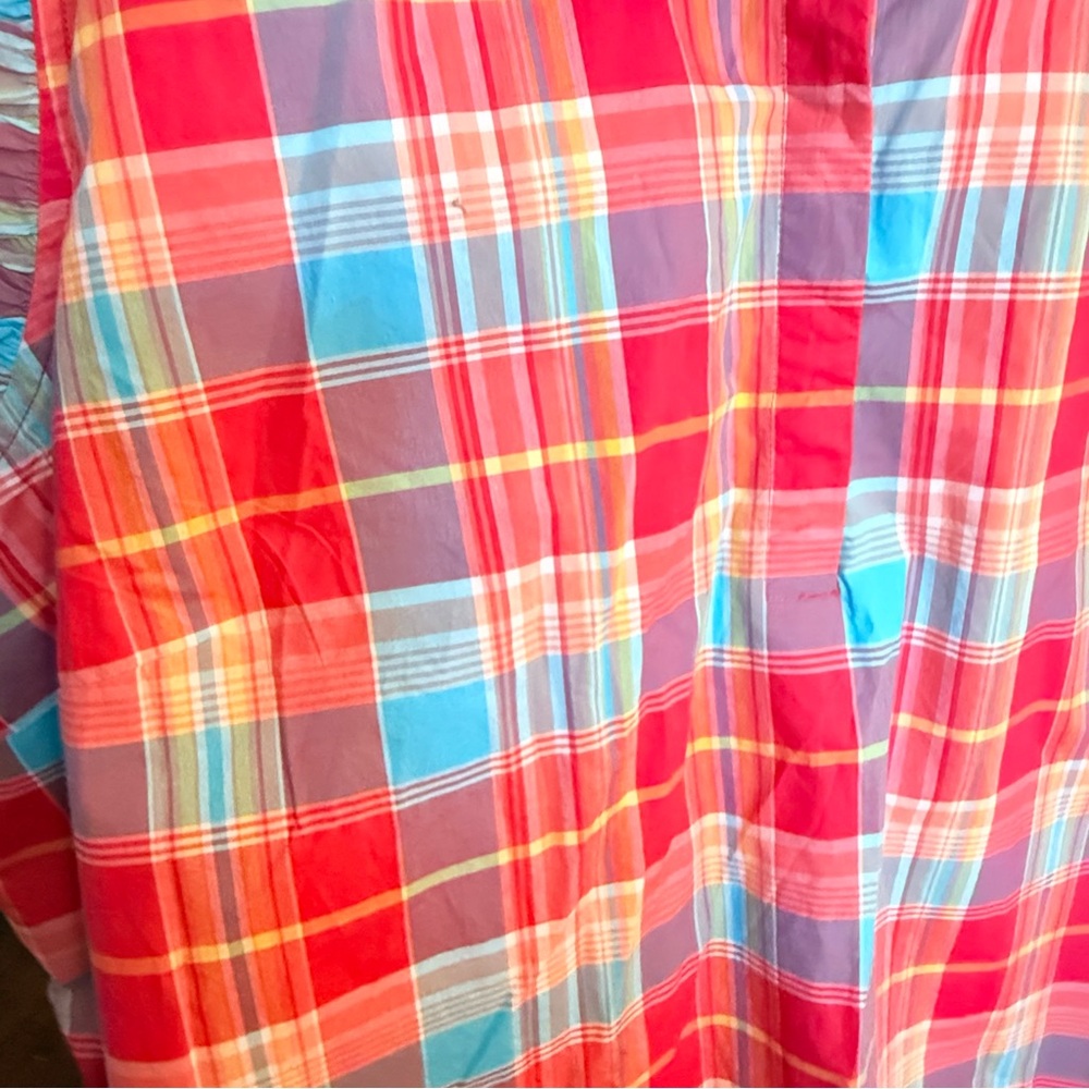 NWT Tommy Hilfiger Plaid Flutter Sleeveless Sleeve Plus Size Top Size 2X - Picture 5 of 9